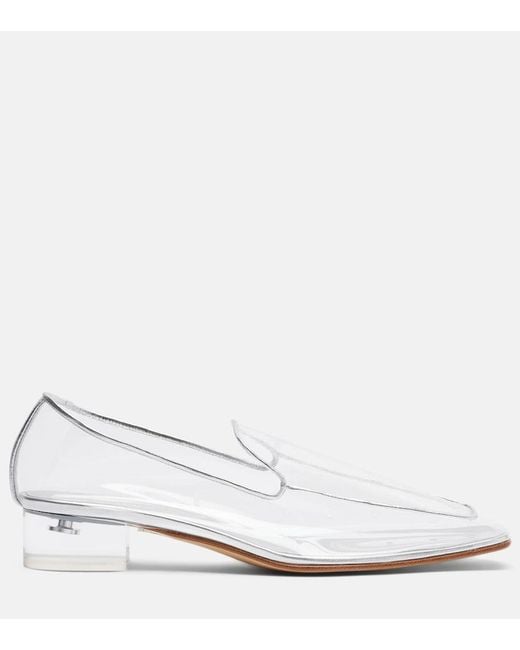 Herbert Levine White Clear The Air 30 Pvc Loafer Pumps