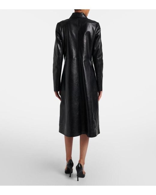 Gucci Black Interlocking G Leather Coat