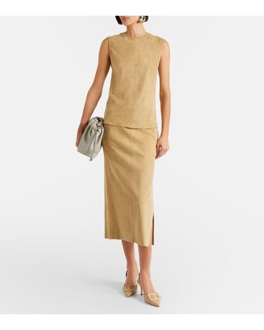 Stouls Natural Miuccia Suede Top