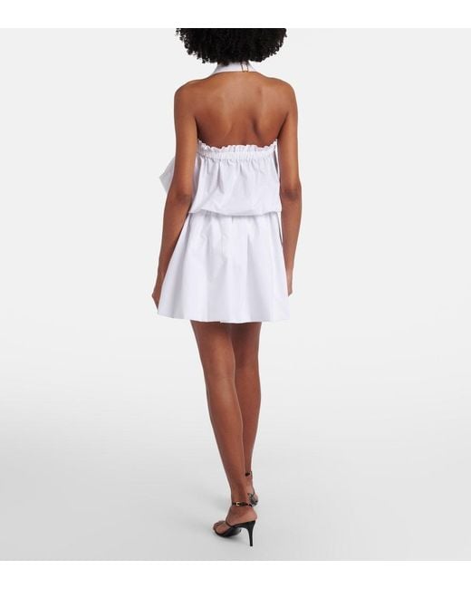 Patou White Halterneck Cotton Minidress