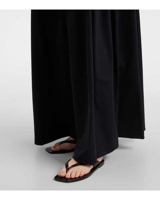 Rohe Black One-Shoulder Plisse Maxi Dress