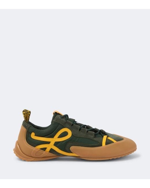 Loewe Green Grip Suede-Trimmed Sneakers for men