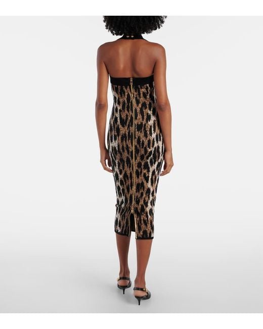 Robe Longue Imprimee Balmain en coloris White