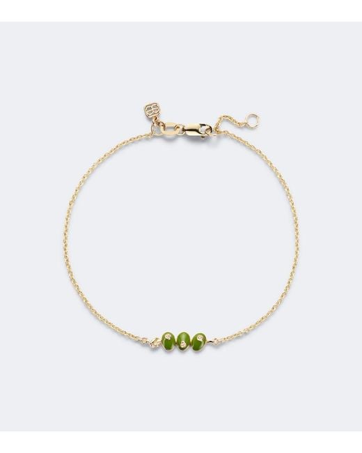 Sydney Evan Metallic Martini Olives 14Kt Bracelet With Sapphires