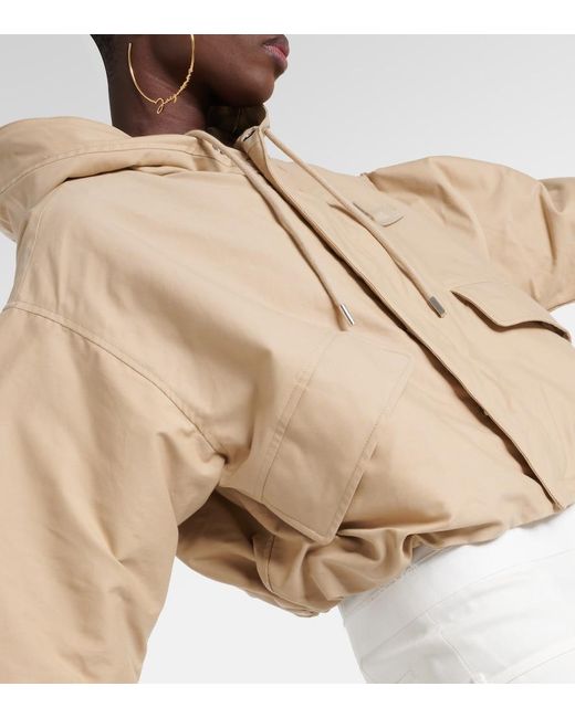 Jacquemus Natural La Parka Courte Caraco Hooded Canvas Jacket