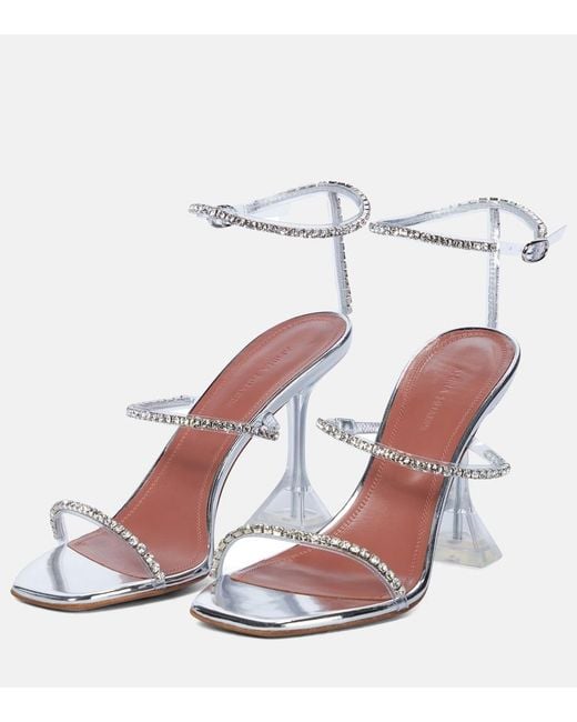 AMINA MUADDI White Gilda Embellished Pvc Sandals
