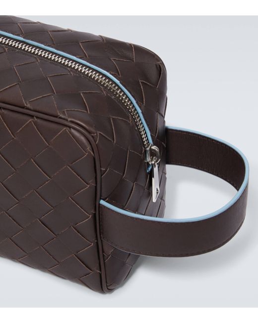 Bottega Veneta Brown Intrecciato Leather Toiletry Bag for men