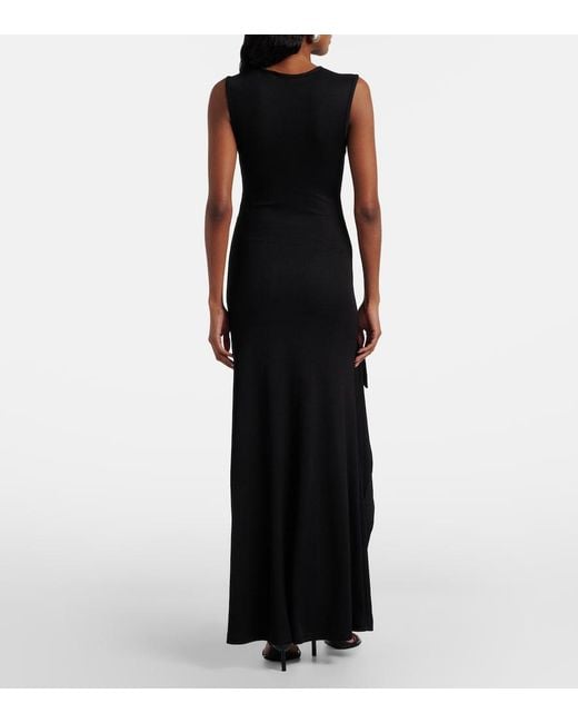 Christopher Esber Black Droplet Crystal Cutout Embellished Maxi Dress