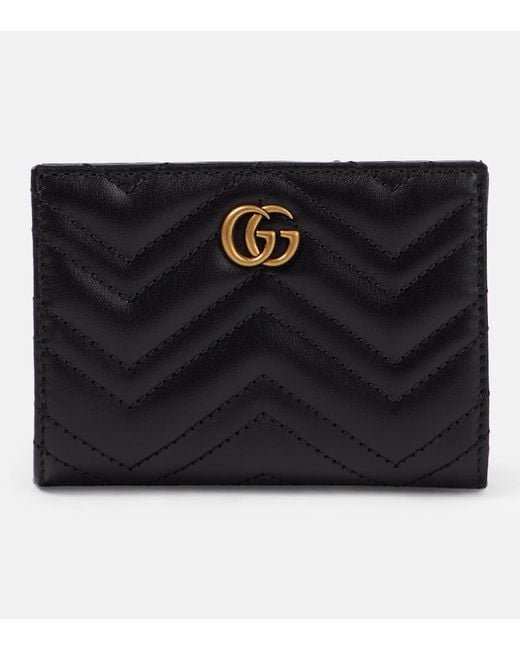 Portacarte GG Marmont in pelle di Gucci in Black