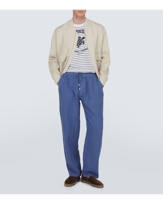 Pantalones anchos Pacha de lino Vilebrequin de hombre de color Blue