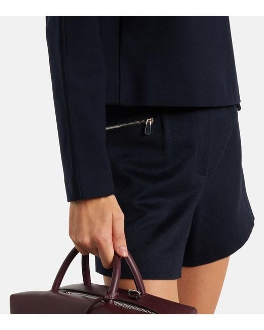 Max Mara Blue Girello Wool And Cotton-Blend Top