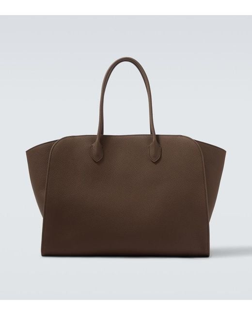 The Row Brown Marlo Leather Tote Bag for men