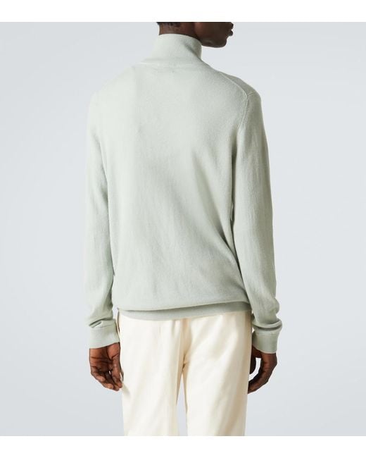 LeKasha Green Dared Cashmere Half-Zip Sweater for men
