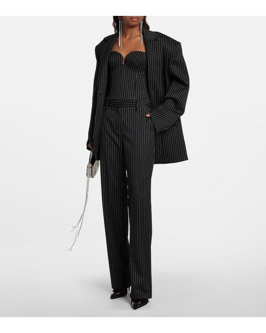 Magda Butrym Black Pinstripe Wool Bustier