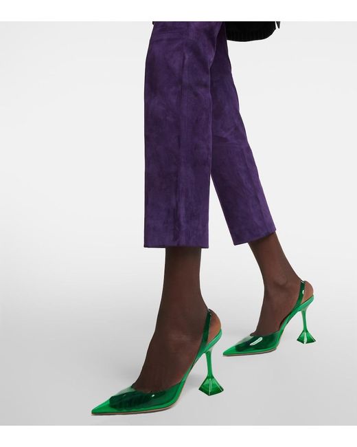 AMINA MUADDI Green Holli Glass Pvc Slingback Pumps