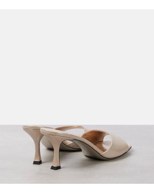 Jimmy Choo Natural Pantoletten Skye 70 Aus Metallic-Leder