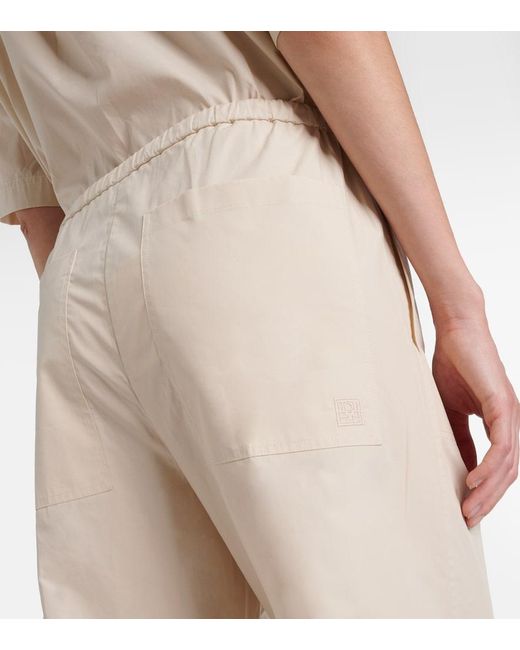 Totême Natural High-Rise Cotton Wide-Leg Pants