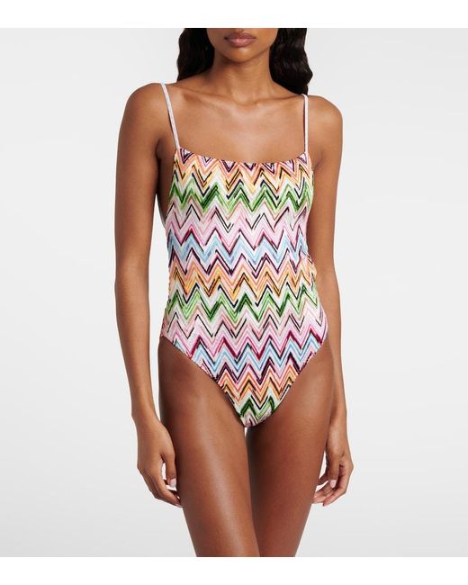 Missoni White Zigzag Swimsuit