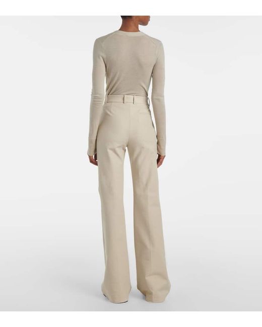 Pantalones Flared Tafira En Mezcla De Algodon Joseph de color Natural