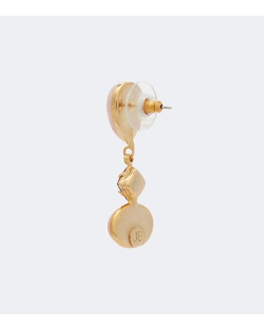 Jennifer Behr Pink Quincy Embellished Drop Earrings
