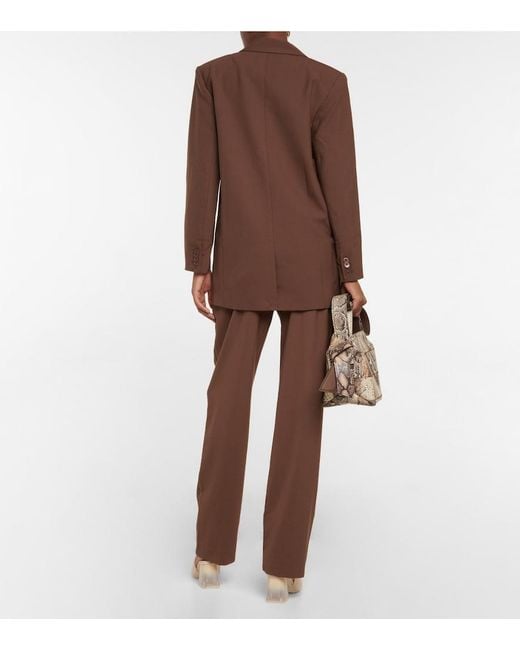 Sir Brown Single-Breasted Wool-Blend Blazer