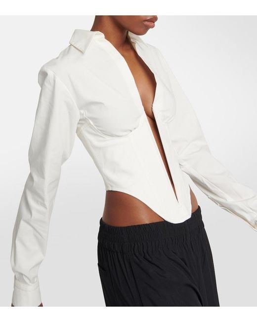 Dion Lee White Corset Cotton-Blend Top