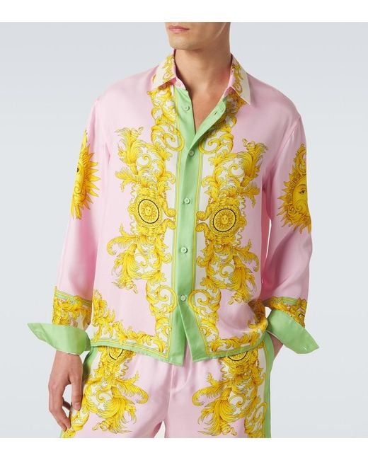 Camicia di Versace in Yellow da Uomo