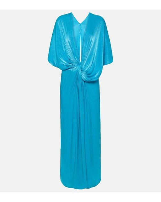 Vestido de fiesta Roanna de georgette de lame Costarellos de color Blue