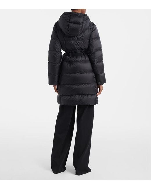 Max Mara Black Belted Quilted Down Coat