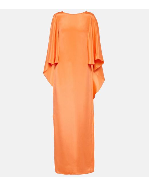 Robe longue Elegante Baleari en soie Max Mara en coloris Orange