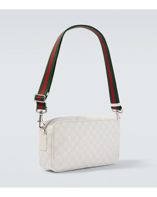 Gucci White Gg Canvas Medium Crossbody Bag for men