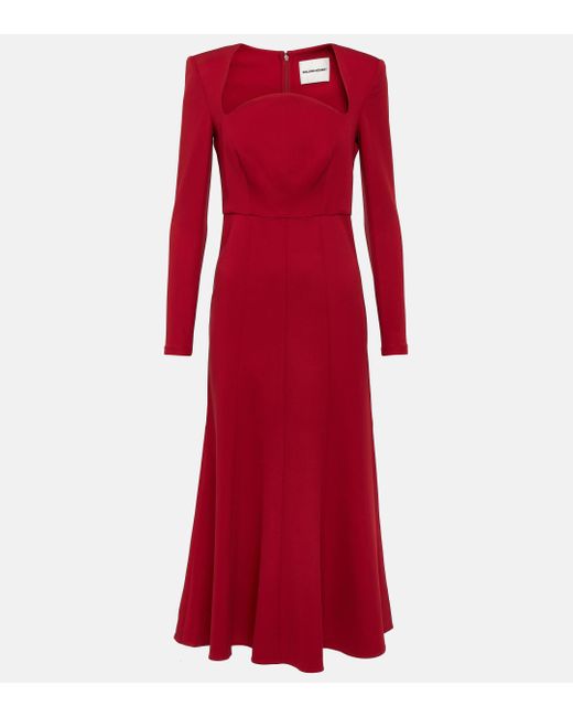 Roland Mouret Red Cady Midi Dress