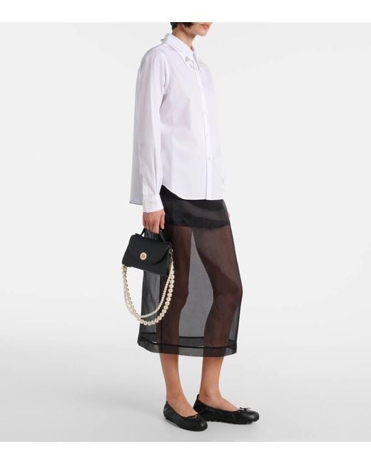 Hogan Black Olympia Leather Ballerina Flats