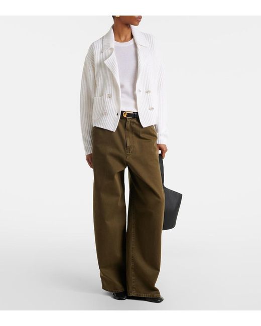 Jardin Des Orangers White Cotton And Cashmere Cardigan