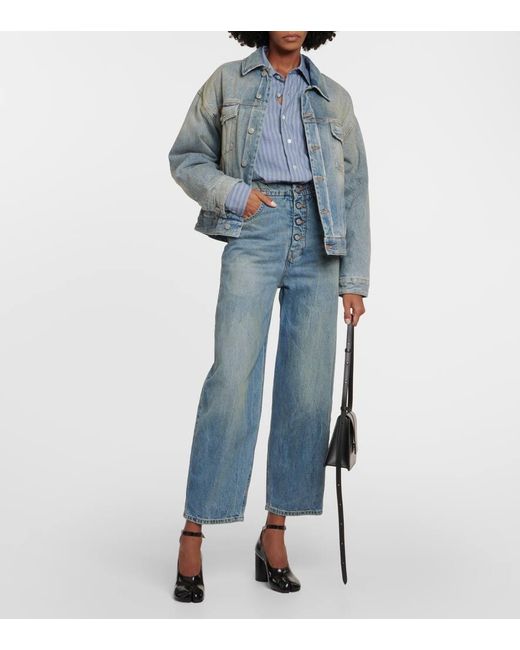 MM6 by Maison Margiela Blue Padded Denim Jacket