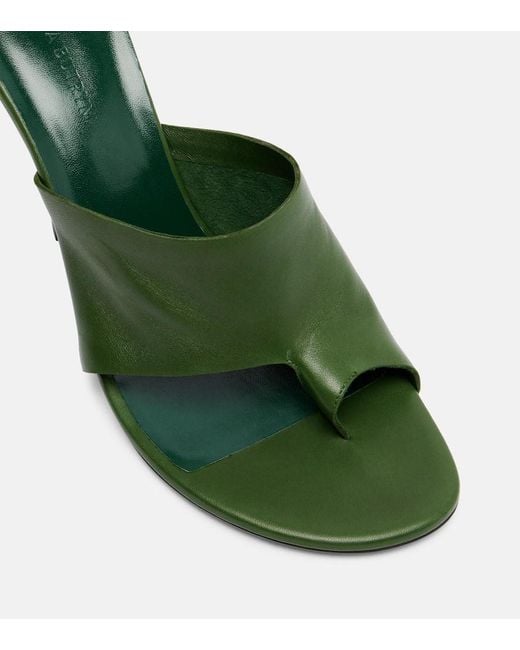 Magda Butrym Green Leather Thong Sandals