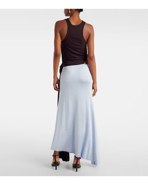 Victoria Beckham Blue Cutout Jersey Midi Dress