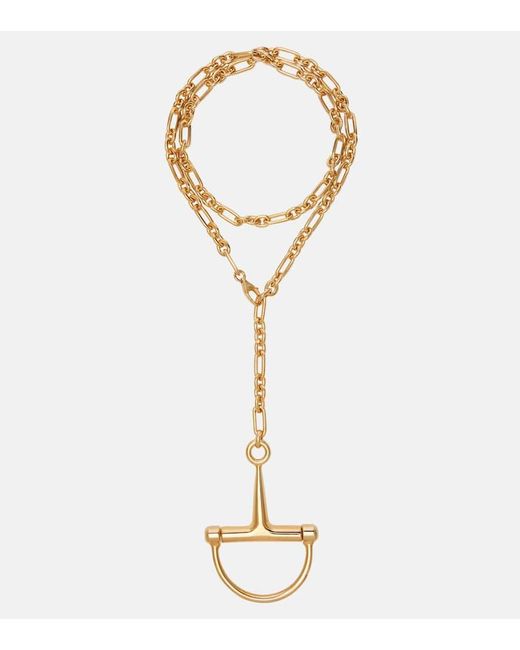 Gucci Metallic Half Horsebit Chain Necklace