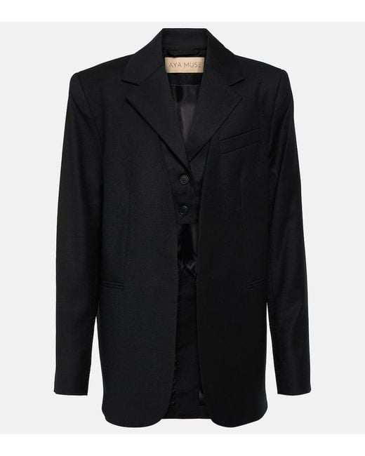 AYA MUSE Black Blazer Tio Aus Wolle
