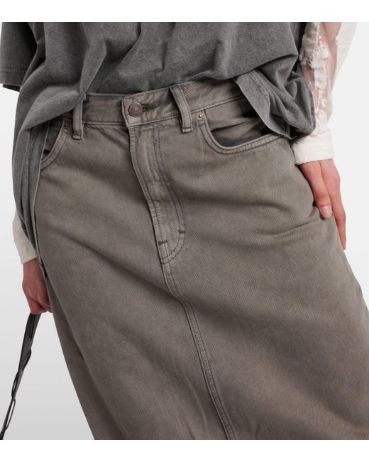 Jupe longue Philo en jean Acne en coloris Gray