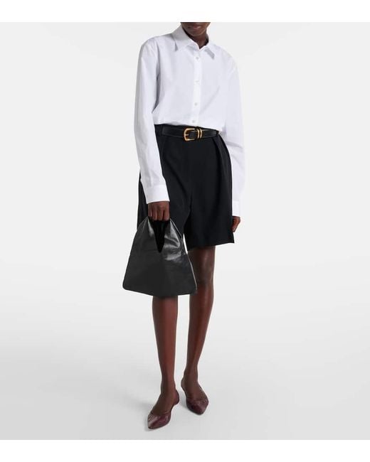 The Row Black Bindle Small Leather Tote Bag