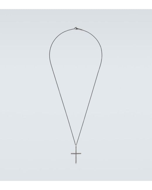 Ileana Makri Blue Classic 18Kt And Steel Necklace With Diamonds for men