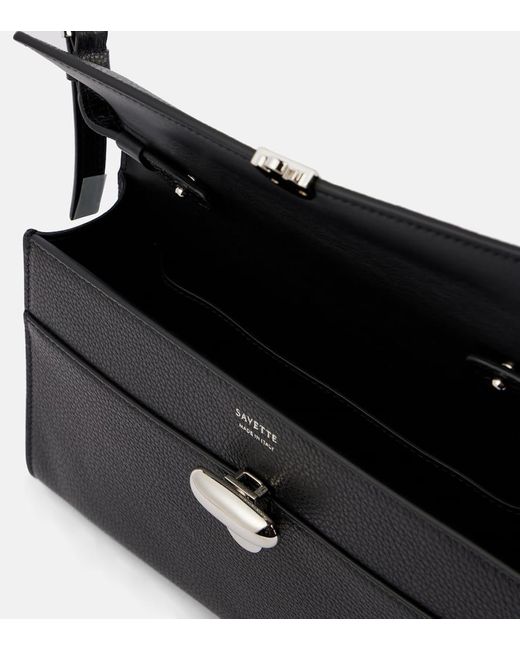 SAVETTE Black Schultertasche Symmetry 26 Aus Leder