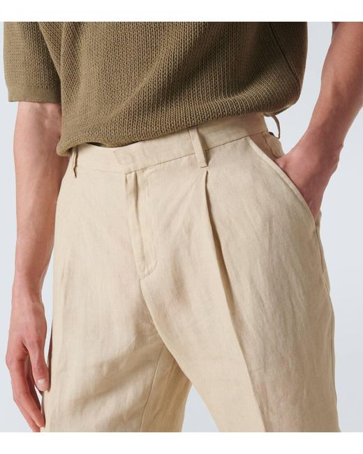 Pantalones rectos de lino Sunspel de hombre de color Natural