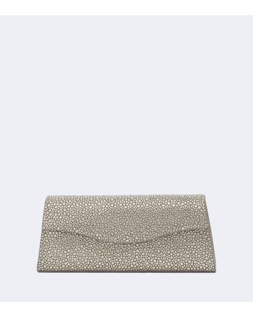Elie Saab Gray The Midnight Embellished Suede Clutch