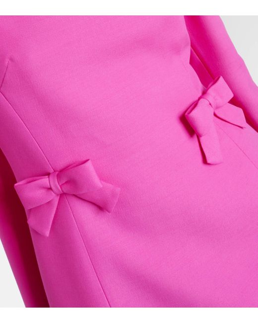 Valentino Pink Crepe Couture Bow-detail Minidress