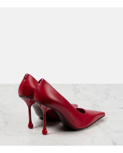 Jimmy Choo Red Ixia 95 Leather Pumps