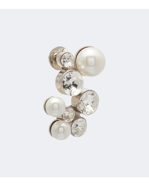 Dries Van Noten Metallic Crystal-Embellished Earrings