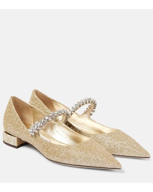 Ballerine Mary Jane Bing Con Cristalli di Jimmy Choo in Natural