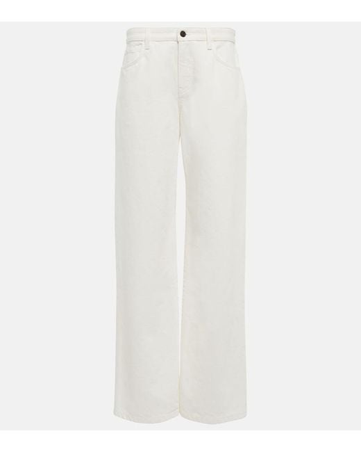 The Row White Eglitta Mid-Rise Wide-Leg Jeans